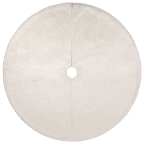 Polar Bear Faux Fur Christmas Tree Skirt - 48" - White