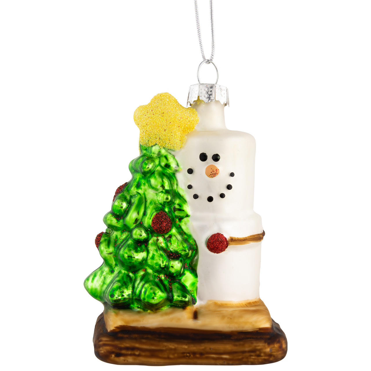 3.25" Smore with Tree Glass Christmas Ornament