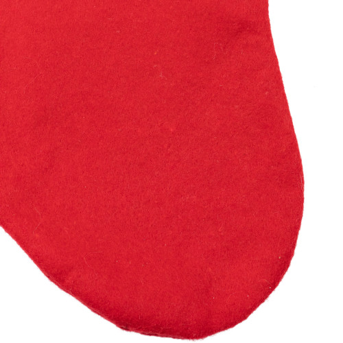 19" Red, White and Gold Glittered Poinsettia Christmas Stocking