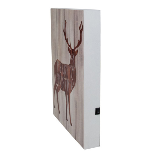 11.75" Brown Reindeer "Merry Christmas" Lighted Wall Plaque