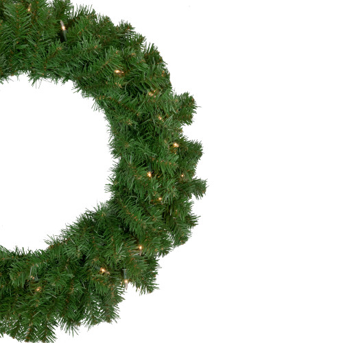 Pre-Lit Dorchester Pine Artificial Christmas Wreath, 24-Inch, Clear Lights