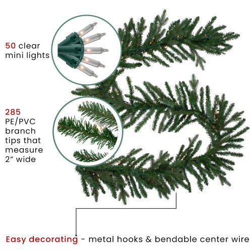 Real Touch? Pre-Lit Grande Spruce Artificial Christmas Garland - 9' x 14" - Clear Lights