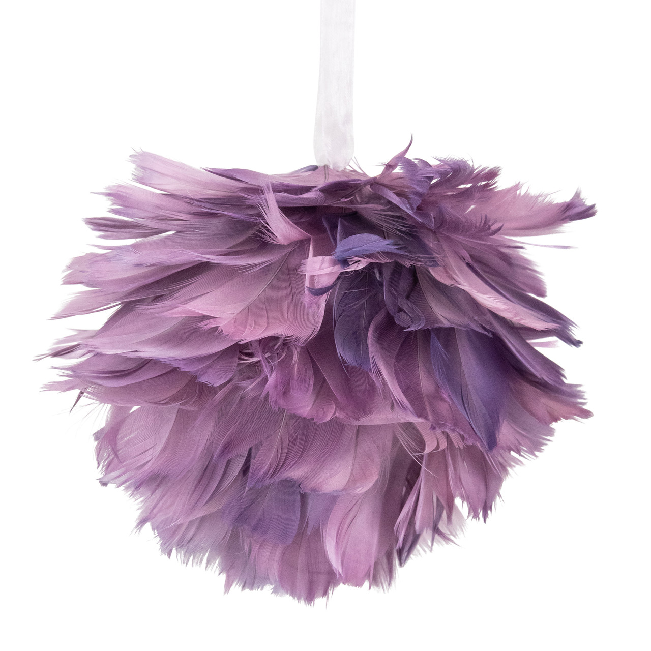 5.5" Layered Purple Feather Christmas Ball Ornament