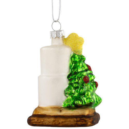3.25" Smore with Tree Glass Christmas Ornament