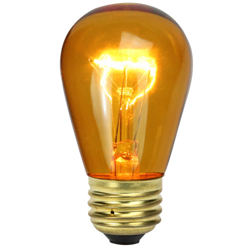 Incandescent S14 Christmas Replacement Bulbs - Amber - Pack of 25