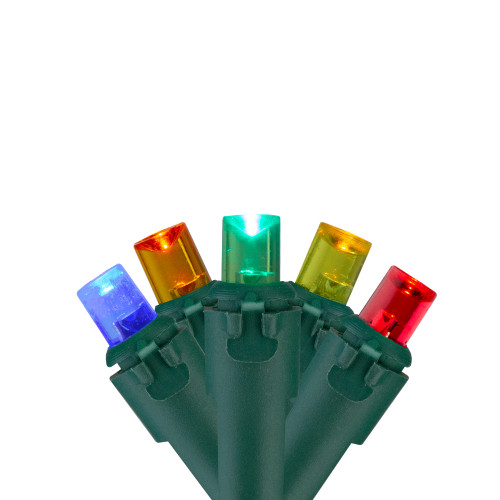 200 Multi-Color LED Wide Angle Christmas Lights, 49ft Green Wire