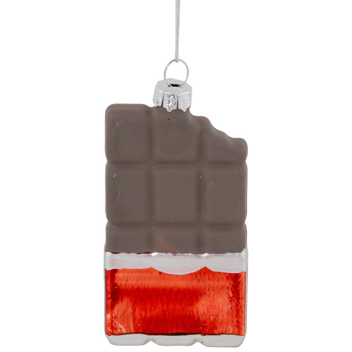 3.5" Chocolate Candy Bar Glass Christmas Ornament