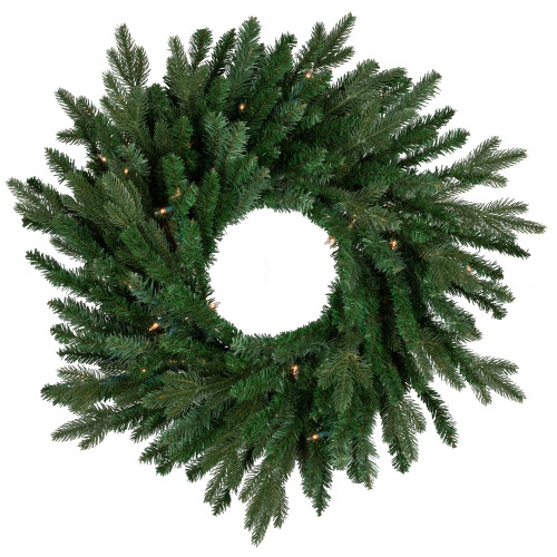 Real Touch? Pre-Lit Grande Spruce Artificial Christmas Wreath - 24" - Clear Lights