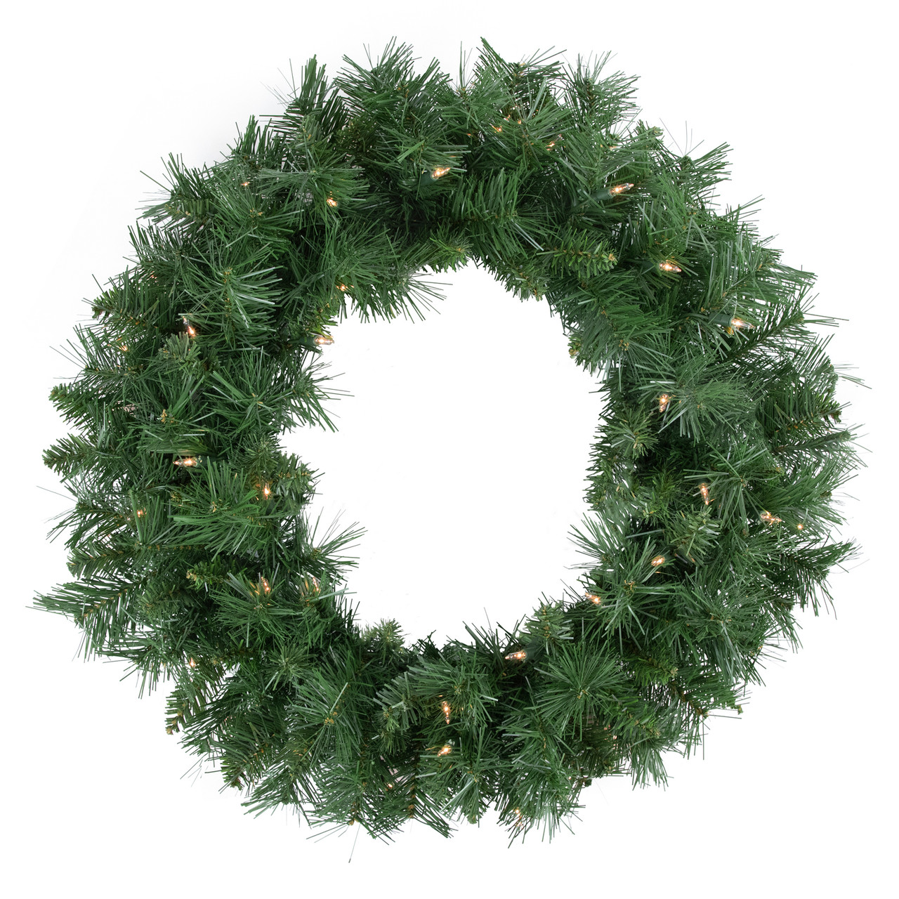 Pre-lit Chatham Pine Artificial Christmas Wreath, 24-Inch, Clear Lights