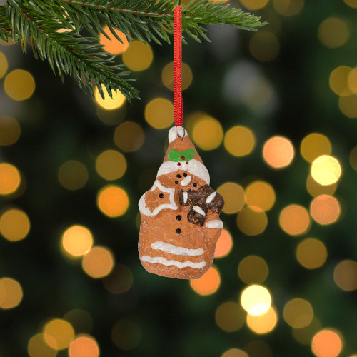 2.75" Gingerbread Snowman with Star Christmas Ornament