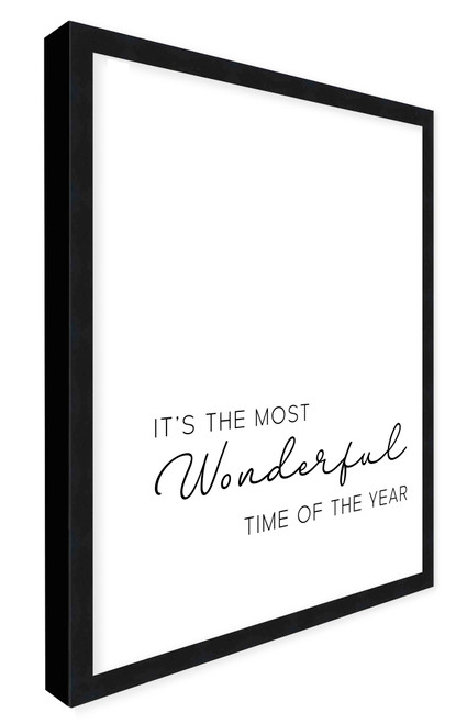 It's the Most Wonderful Time of the Year 19.5" x 25.5" Framed Christmas Wall Decor  Sign Poster in a Black Wooden Frame with UV Acrylic and Hangers