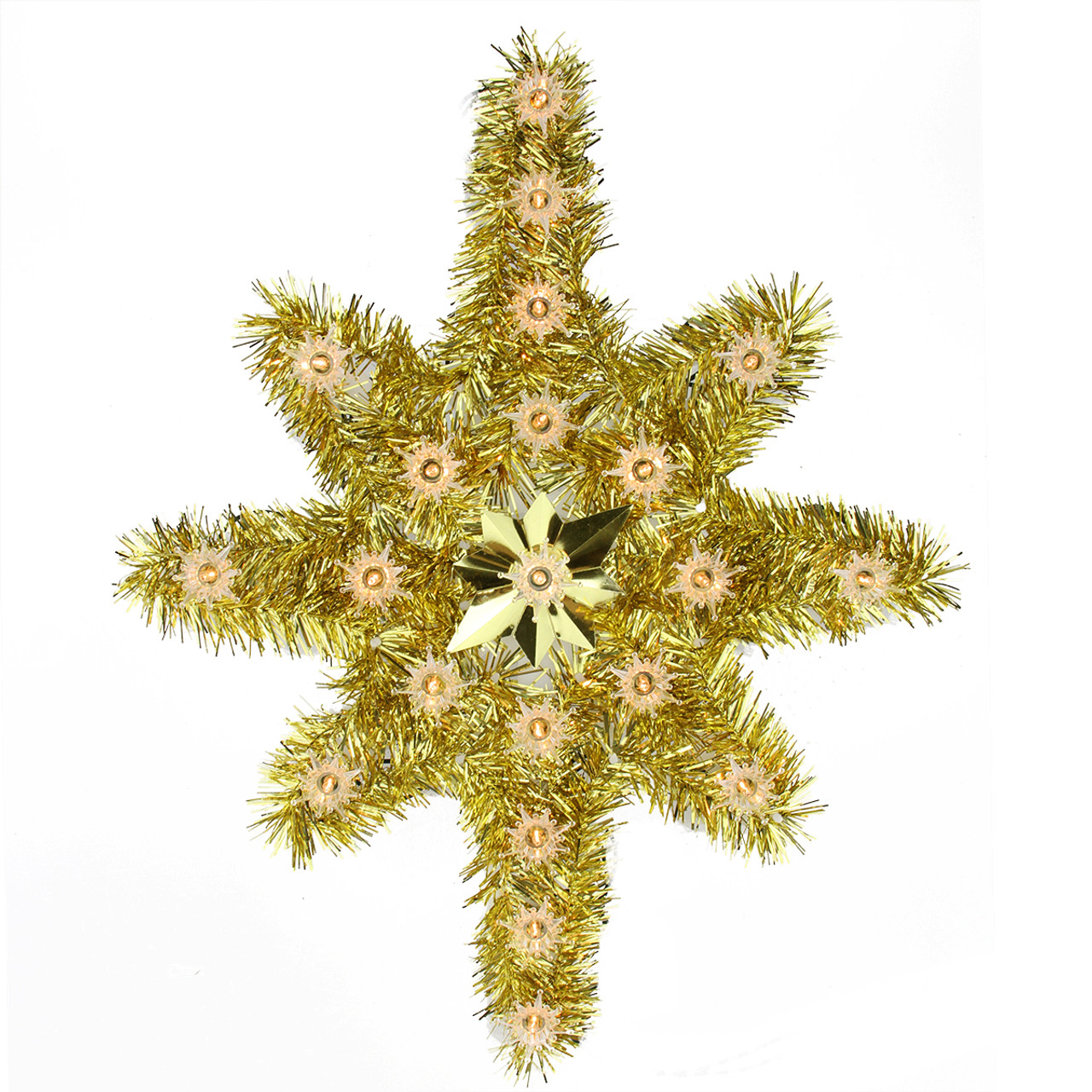 21" Gold Star of Bethlehem Christmas Tree Topper - Clear Lights