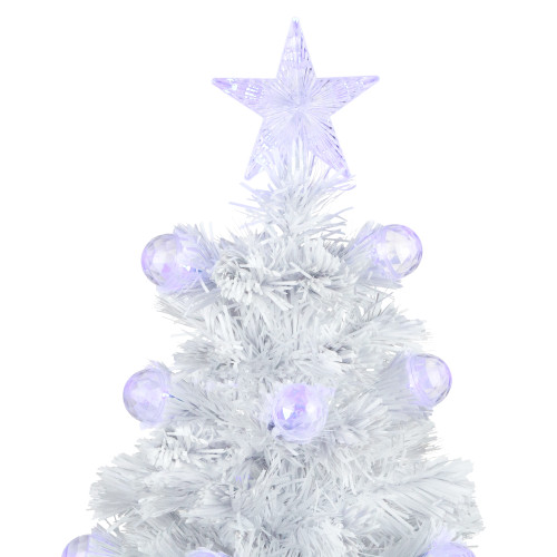 3' Pre-Lit White Fiber Optic Artificial Christmas Tree, White Lights