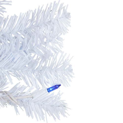 Pre-Lit Woodbury White Pine Artificial Christmas Wreath, 24-Inch, Blue Lights