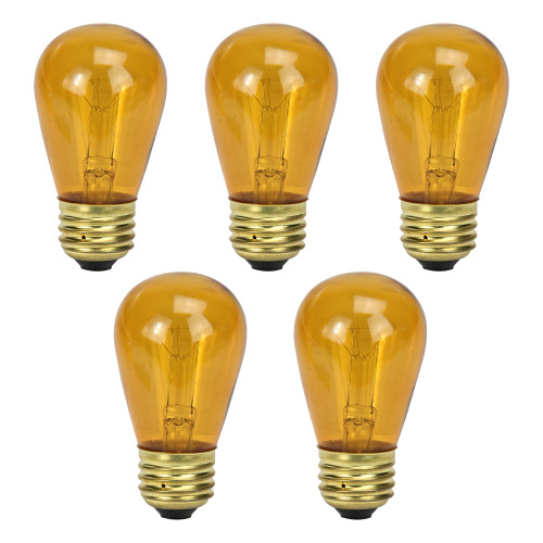 Incandescent S14 Christmas Replacement Bulbs - Amber - Pack of 25