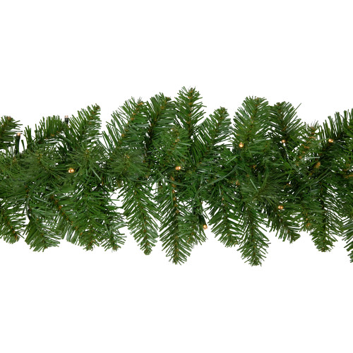 Pre-Lit Battery operated Whitmire Pine Christmas Garland - 9' x 10"  - Warm White LED Lights