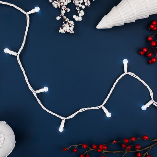 LED G12 Berry Christmas Lights - Pure White - 16' White Wire - 50 ct