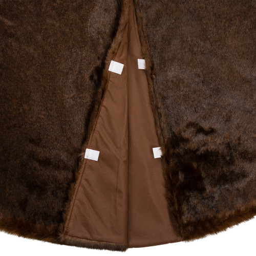 Mink Faux Fur Christmas Tree Skirt - 48" - Brown