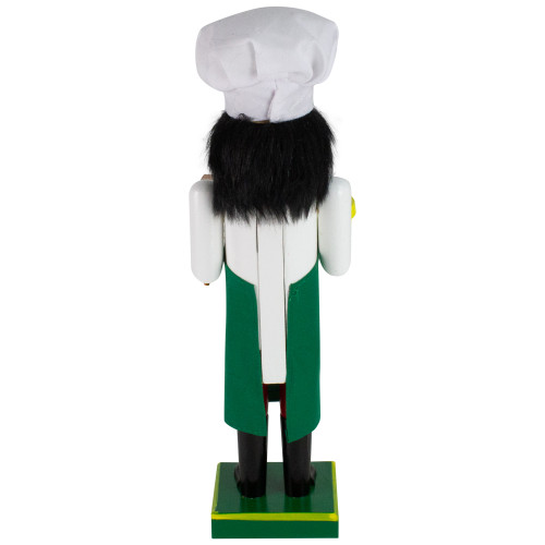 14" Green and White Wooden Christmas Nutcracker Pizza Maker