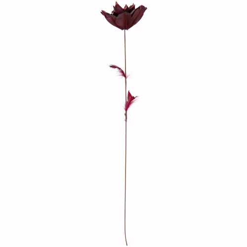 20.75" Deep Red Feather Peony Artificial Christmas Floral Pick