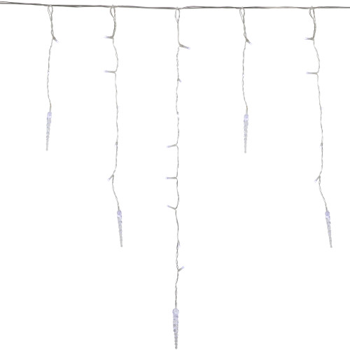 LED Ice Pillars Christmas Icicle Light Set - Pure White - 29' Clear Wire - 360ct
