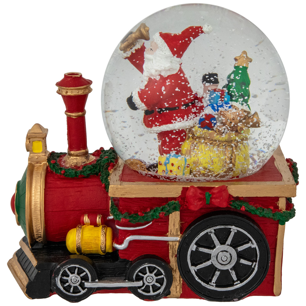 Santa Claus Musical Train Christmas Snow Globe - 6"