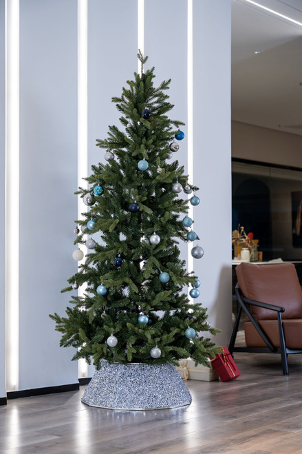 26" Silver Sequins Hexagonal Christmas Tree Collar