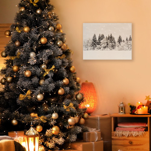 Battery-Operated Lighted Wall Art - Winter Pines