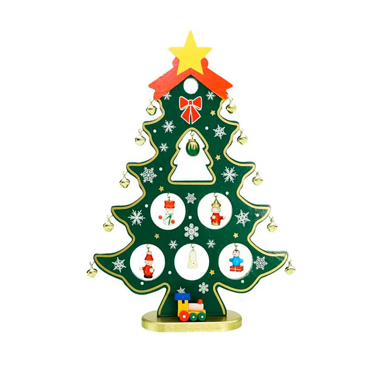 Christmas Tree Cut-Out with Miniature Ornaments Decoration - 11.25"