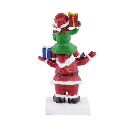 8.75" Santa and Elf Christmas Stocking Holder