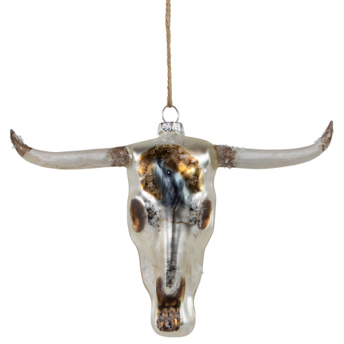 5.5" Longhorn Glass Christmas Ornament