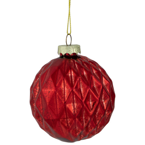 Shiny and Matte Finish Christmas Glass Ball Ornaments - 3" (80mm) - Red - 9ct