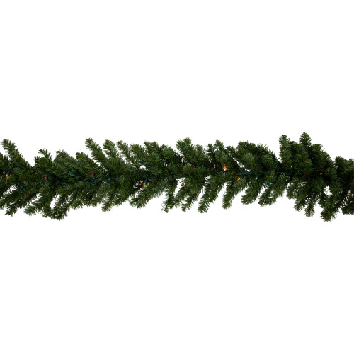 Pre-Lit Canadian Pine Artificial Christmas Garland - 9' x 12" - Multicolor Lights