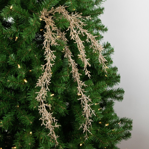 24" Golden Glittered Pine Christmas Spray