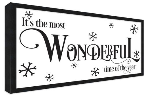 It's the Most Wonderful Time of the Year Vintage 7.5" x 13.5" Framed Christmas Wall Decor  Sign Poster in a Natural Wooden Frame with UV Acrylic