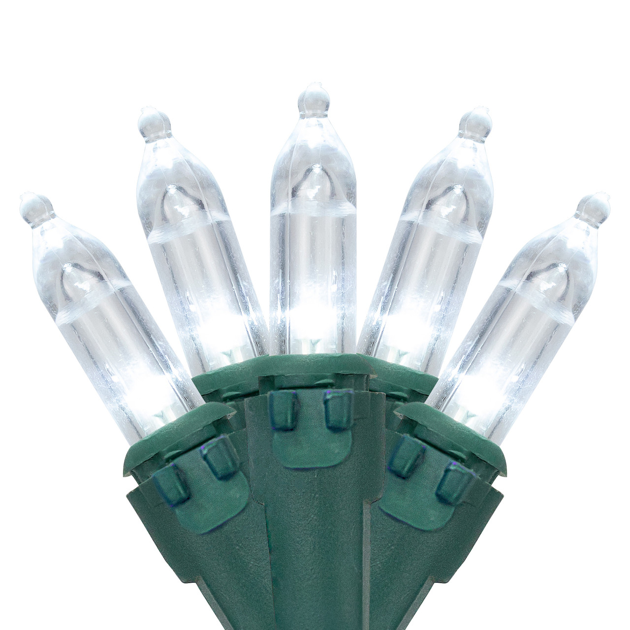 35ct White LED Mini Christmas Lights - 11.25ft Green Wire