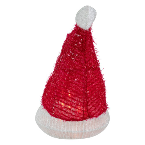 12.25" Lighted Santa Hat Christmas Tree Topper, Clear Lights