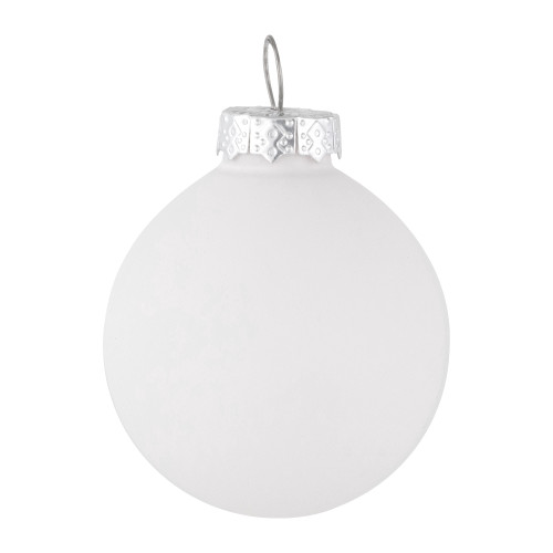 10ct White Shiny and Matte Glass Ball Christmas Ornaments 1.75" (45mm)