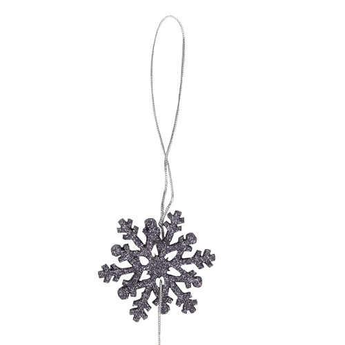 5' x 2" Purple Snowflake Christmas Garland with Silver Beads, Unlit