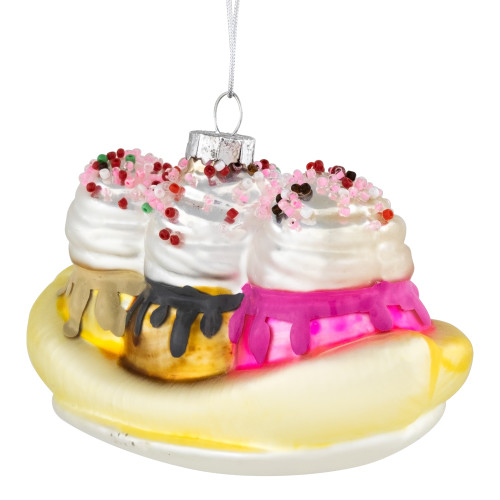 5" Banana Split Glass Christmas Ornament