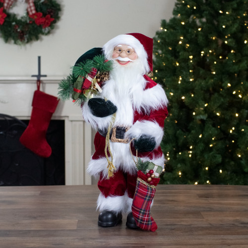 2' Standing Santa Christmas Figure with Presents