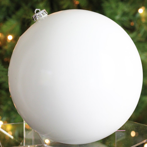 Shiny Winter White Commercial Shatterproof Christmas Ball Ornament 10" (250mm)