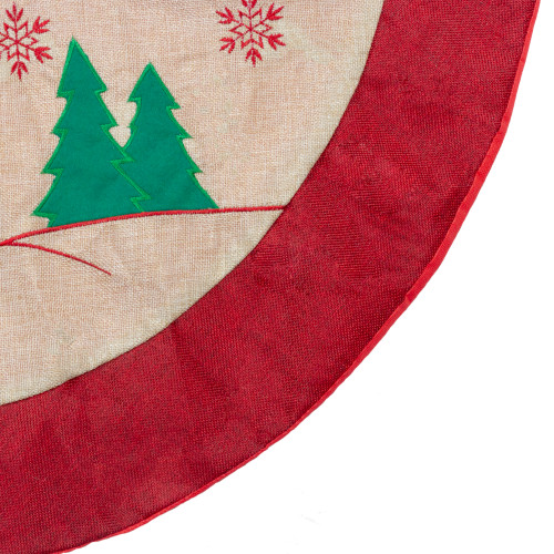 Santa Claus in Sleigh Embroidered Christmas Tree Skirt - 36"