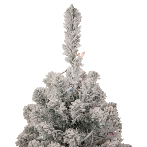 3' Pre-Lit Medium Heavily Flocked Madison Pine Artificial Christmas Tree, Multi Lights