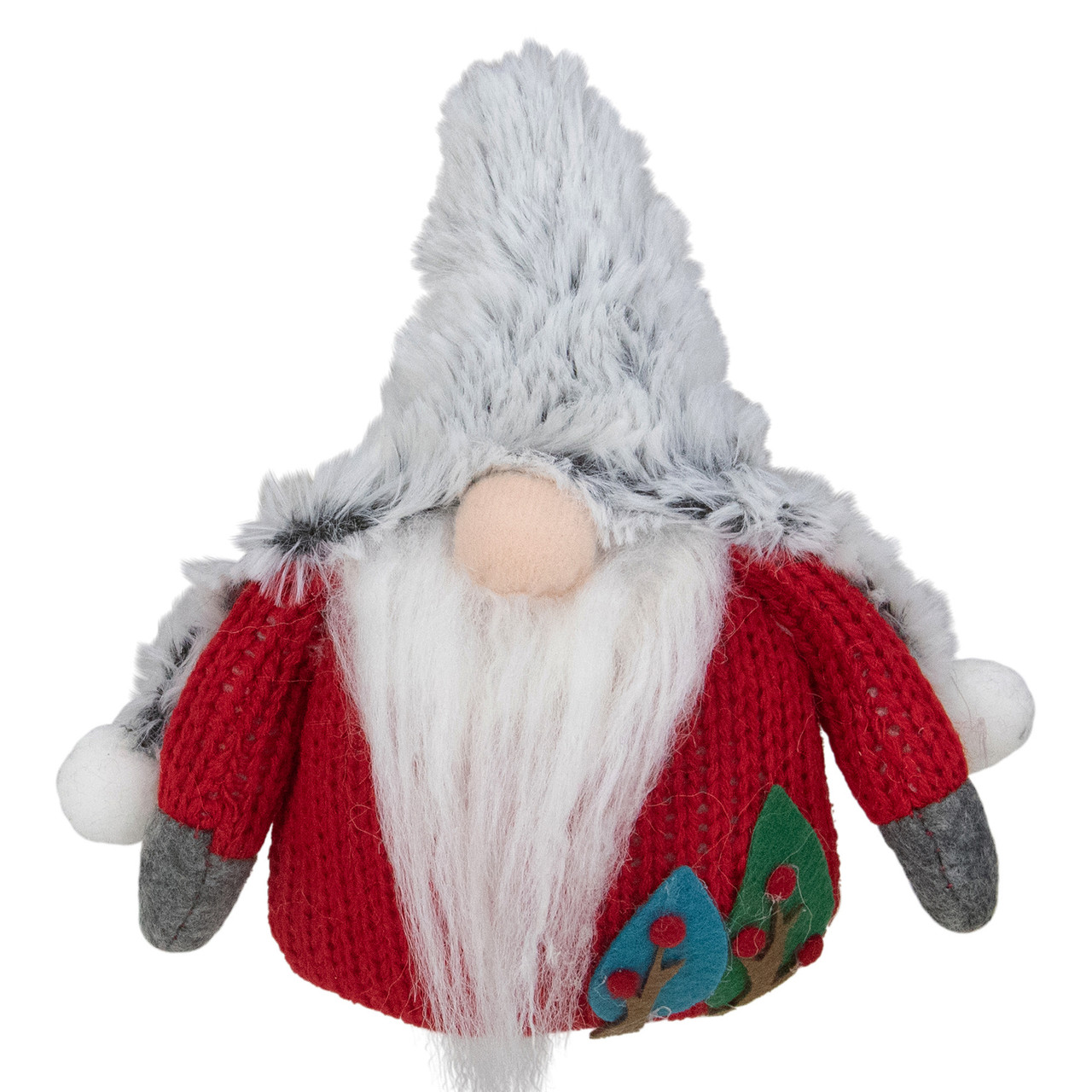 6" Plush Red and Gray Stuffed Christmas Gnome