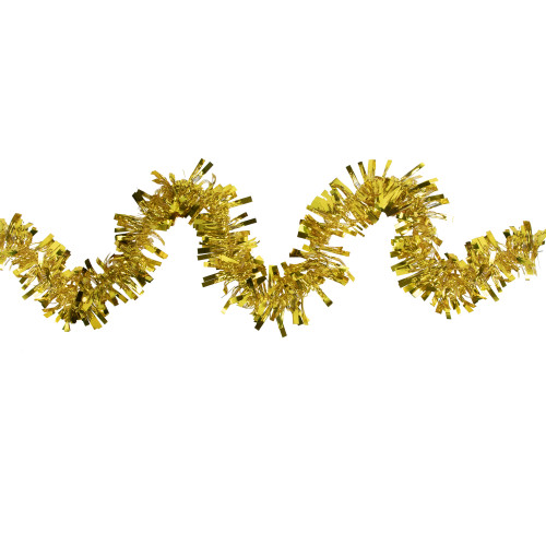 Boa Wide Cut Tinsel Commercial Christmas Garland - 50' x 3" - Gold - Unlit