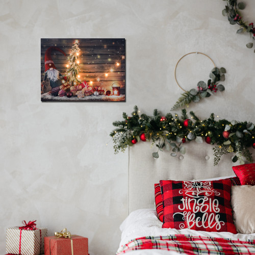 Battery Operated Lighted Wall Art - Gnome for the Holidays