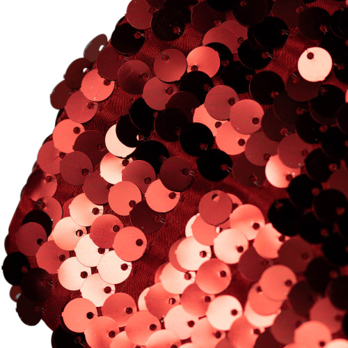 19" Shiny Metallic Red Sequined Christmas Stocking with Velveteen Cuff