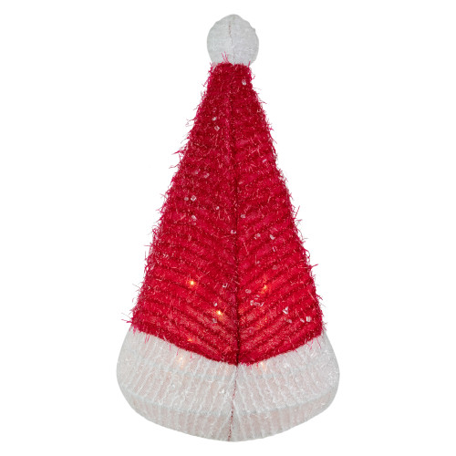 12.25" Lighted Santa Hat Christmas Tree Topper, Clear Lights