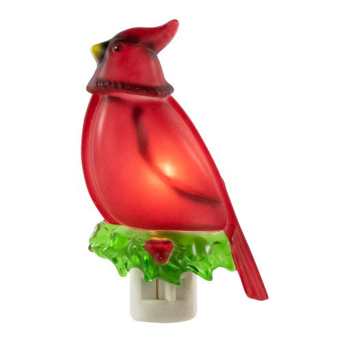 5.5" Red Cardinal Bird Christmas Night Light